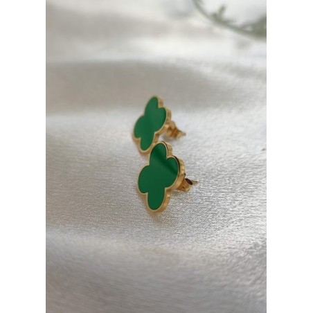 Pendientes trebol verde