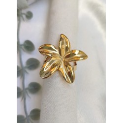 Anillo ajustable flor estrellada