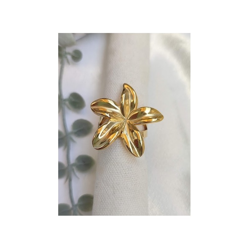 Anillo ajustable flor estrellada