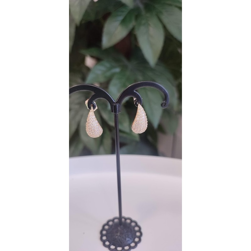 Pendientes gotas medianas con circonia Pendientes gotas medianas con circonia