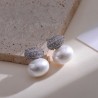 Aretes perlas de agua con circonia