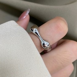 Anillo retro plateado ajustable